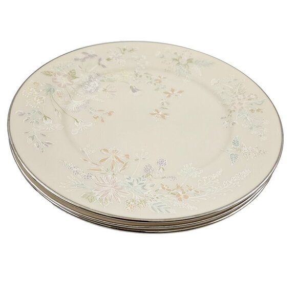 Lenox April Ivory w/ Platinum Floral On Trim 10 7/8” Dinner Plates - Set of 3 - Picture 10 of 16